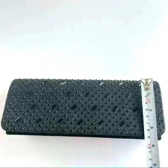 MINI BLACK SHINNY BAG RHINESTONES WITH CHAIN STRAP - Picture 10 of 14